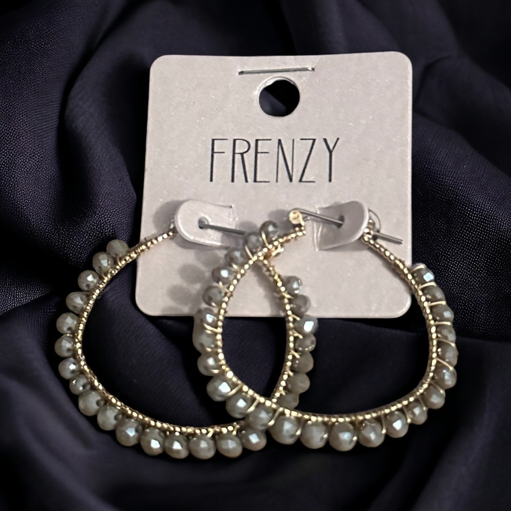 Frenzy beaded hoop earrings